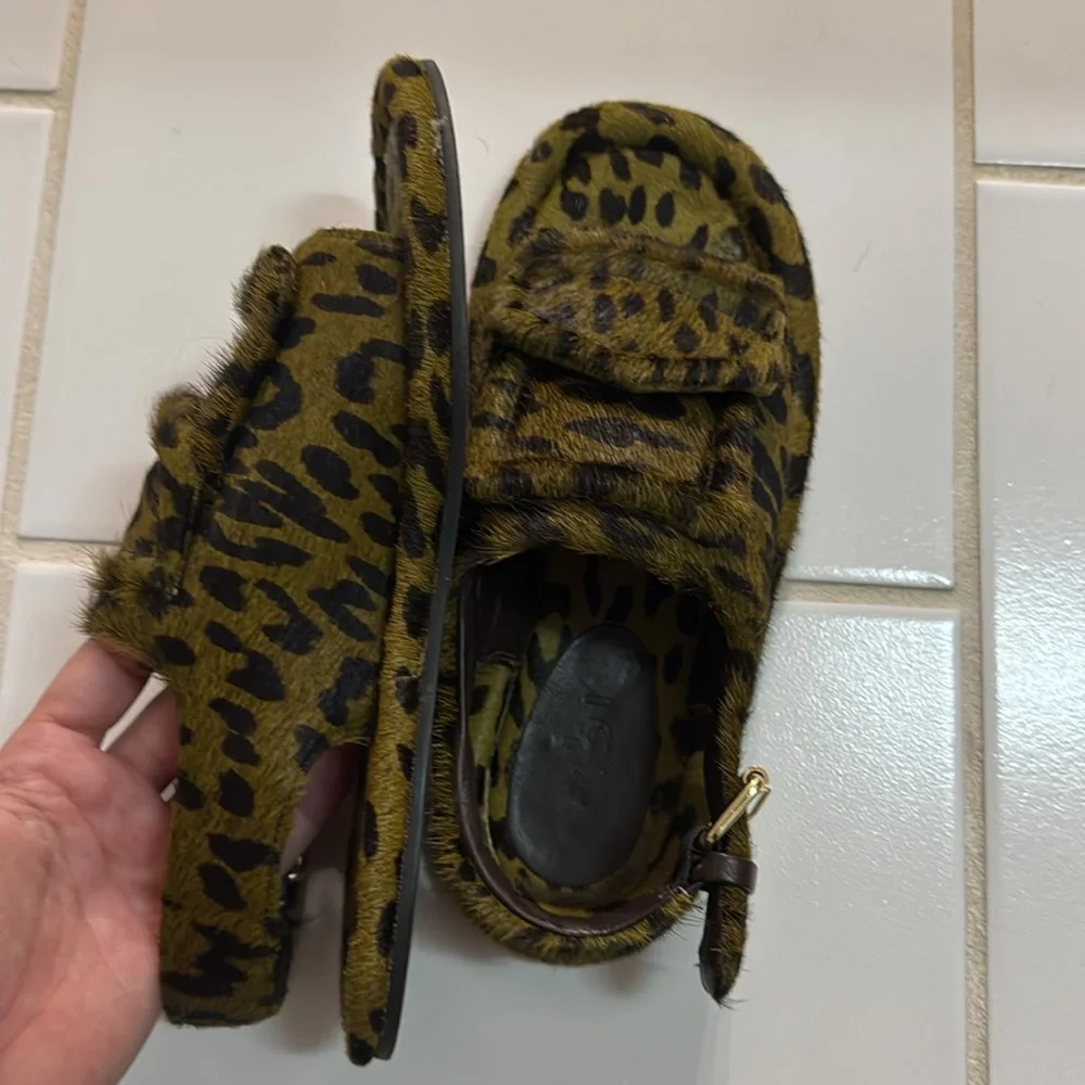 Tibi Pony Hair Calf Print Slingback Beryen Sandal - Picture 4 of 4